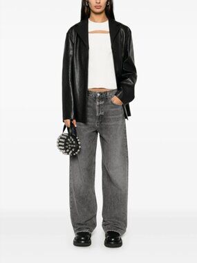 AGOLDE Low Slung Baggy Straight Jeans in Grey Size 27